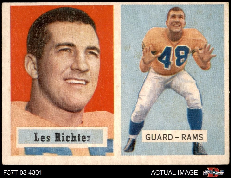 1957 Topps #10 Les Richter Rams HOF California Berkeley 5 - EX - Image 1 of 1