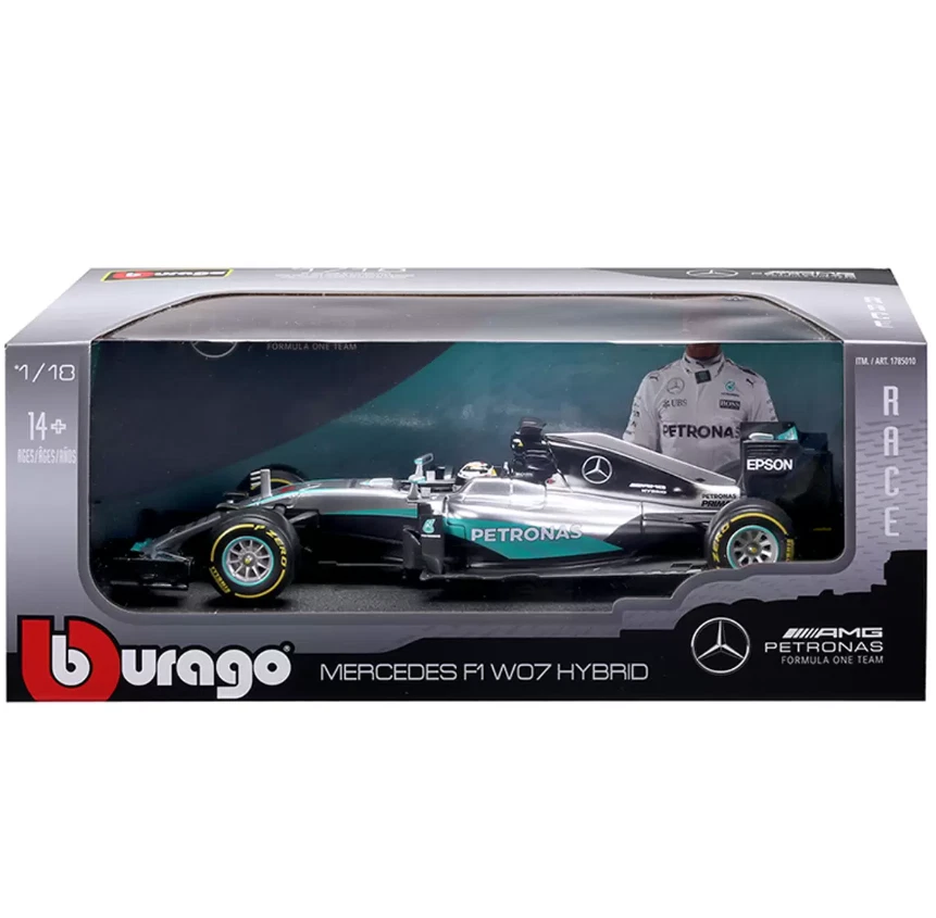 Bburago/Maisto 1:18 Mercedes F1 W07 Hybrid 2016 Lewis Hamilton Diecast Car - Image 1 of 4