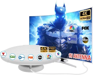 RV TV Antenna Amplified Digital HD TV Antenna with Long Range Reception, Magnet - Picture 1 of 11