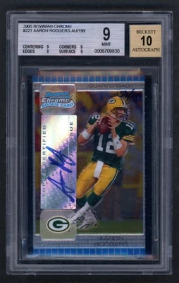 2005 Bowman Chrome Aaron Rodgers RC AUTO 159/199 BGS 9 MINT - Image 1 of 2