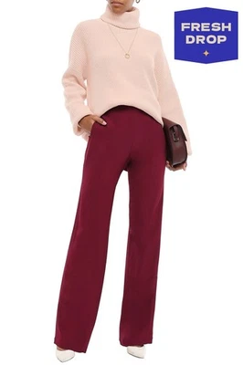 RRP€285 TORY BURCH Hailee Crepe Wide-Leg Trousers US4 UK8 IT40 S High-Rise  - Image 1 of 4