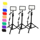 3 Packs 70 LED Video with Adjustable Tripod Stand/Color Filters, Obeamiu Light
