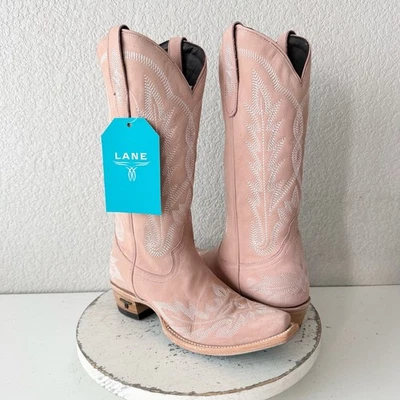Lane LEXINGTON Womens Pink Cowboy Boots 7 Western Cowgirl Mid Calf Pointed Toe - Image 1 of 4