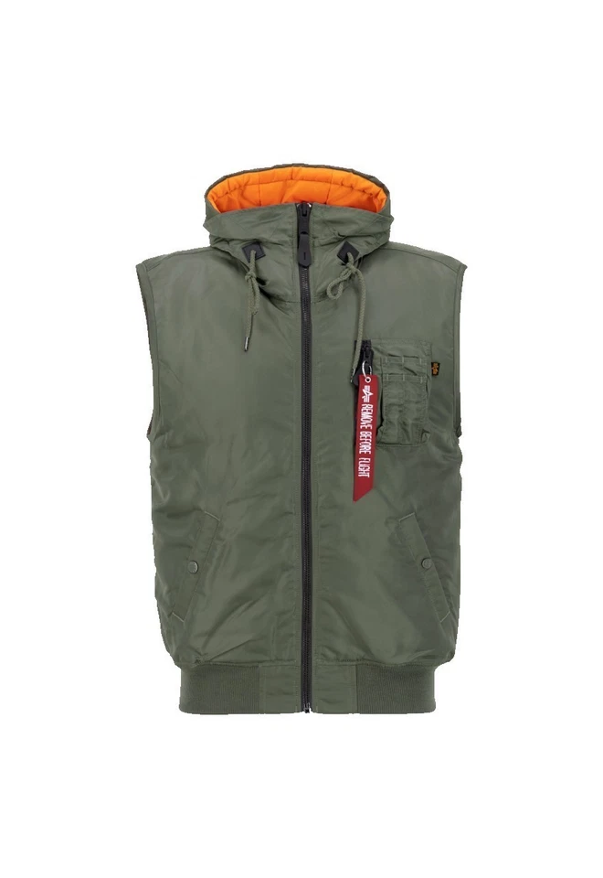 Chaleco con capucha Alpha Industries MA-1 verde salvia Foto 1 de 1