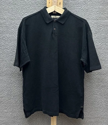 Camisa Polo Tommy Bahama Para Hombre L Negra Manga Corta Mezcla de Algodón Seda Foto 1 de 4
