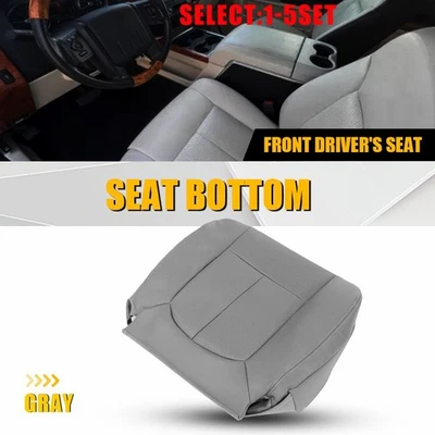 Cubierta de asiento inferior de cuero gris lado del conductor solo 1-5X para Ford F-250 F-350 11-16 Foto 1 de 4