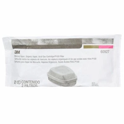 1 PR. 3M 60927 P100 Mercury Vapor Organic Vapor Acid Gas Respirator Cartridge - Image 1 of 2