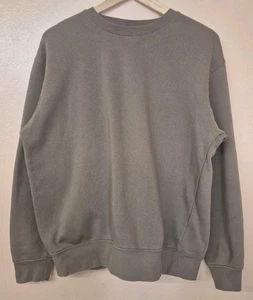 Zara Sweatshirt Khaki Green Long Sleeve Fleecey Lined Size Medium - Picture 1 of 6
