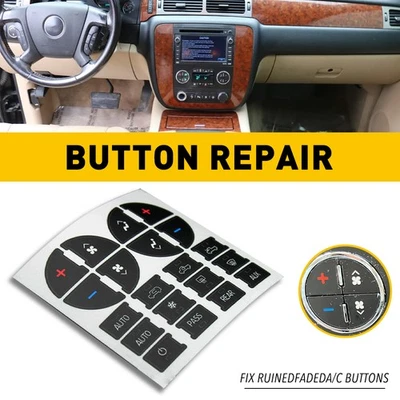 AC Dash Button Kit Repair Decal Stickers Replacement For Chevrolet GMC Tahoe - Imagem 1 de 4