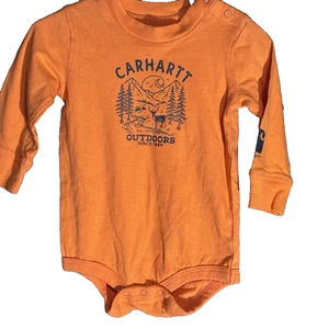 Body Carhartt Manga Larga Cazador de Ciervos Naranja Talla 9 Meses Manga Larga - Imagen 1 de 9