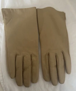  DAMEN LEDERHANDSCHUHE Dunkelbeige Mittelgroß - Bild 1 von 3