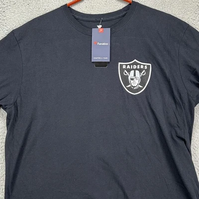 Las Vegas Raiders Mens T-Shirt XL Black Crewneck Tee NFL Football Fanatics NEW - Image 1 of 4