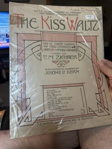 1908 11x14 Revue sheet music THE KISS WALTZ ‘The Waltz Lesson’ ’ - Picture 1 of 2