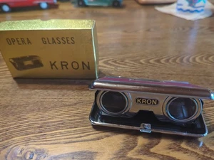 KRON OPERA GLASS MADE IN JAPAN FOLDING  GLASSES  VTG W/ BOX Clean & Working 2.5x - Picture 1 of 8