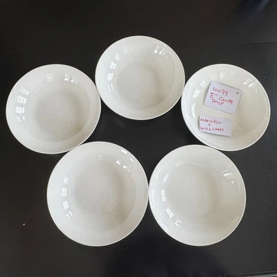 5X Maxwell & Williams Cashmere Round Collection White Coupe Soup Salad Bowls 8" - Image 1 of 4