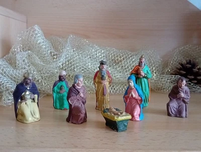 Kleine Krippen Figuren Masse Ersatz Weihnachtsdeko Weihnachtsberg Christkind Lot - Bild 1 von 4