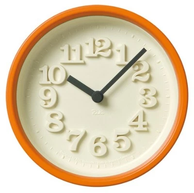 Lemnos Hanging Analog Riki Small Clock Orange WR07-15 OR Diameter 122 x Thicknes - Image 1 of 2