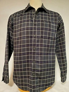 Men’s Merrell Sz L Optic Wick Green Blue Plaid Long Sleeve Button Up Shirt EUC - Picture 1 of 9