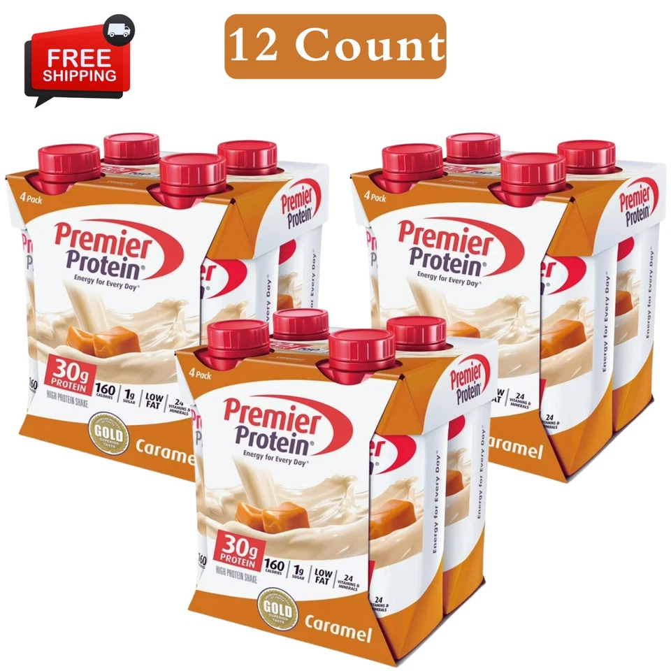 Batido de proteínas Premier, caramelo, 30 g de proteína, 11 fl oz, 12 quilates Foto 1 de 1