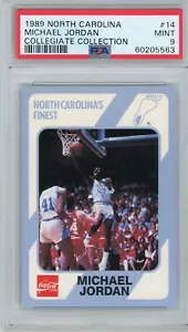 1990 North Carolina Collegiate Collection #14 MICHAEL JORDAN PSA 9 Mint - Picture 1 of 2
