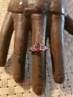 Designer Sts Sterling Silver Red And Pink Stones Ring Sz 6 925 Clemency Ornate