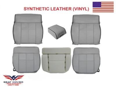 Fundas de asiento de vinilo gris Lincoln Mark LT 2006-2008 - Juego delantero y espuma de cojín Foto 1 de 4