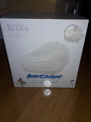 BloChair The Ultimate Inflatable Chair WITH FAUX FUR COVER Clear 42" NEW - Image 1 of 4