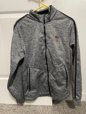 Chaqueta Suéter Antigua Texas Tech Gris Cremallera Talla Pequeña Para Mujer  Foto 1 de 4