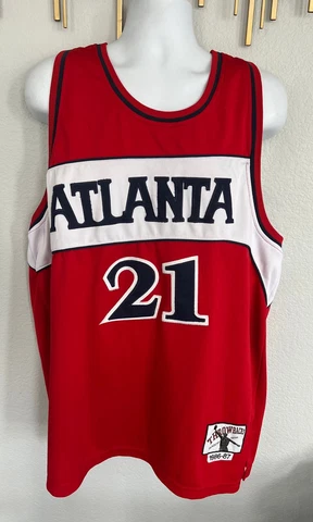 DOMINIQUE WILKINS ATLANTA HAWKS JERSEY Throwbacks Blacktop Edition SZ XL Cover