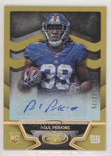 2016 Certified Potential Signatures Mirror Gold /25 Paul Perkins Rookie Auto RC