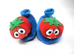 VeggieTales Bob il pomodoro blu calzino pantofole scarpe da casa bambino taglia M 7-8 - Foto 1 di 5