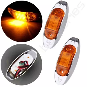 Marcador lateral para camión remolque camión luz 6 diodos lente ámbar impermeable 2 un. 12V liquidación - Imagen 1 de 5