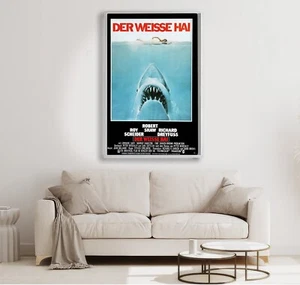 1975 Jaws German Version Classic Movie Poster 11x17 or 24x26 Inch Size - Picture 1 of 4