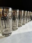 Vintage Mid Century Modern Silver Plated High Ball Glasses set of 7