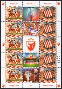1736 - SERBIA 2021 - Red`s Stars Family - Football - Coat of Arms - MNH Sheet - Picture 1 of 2