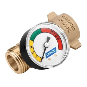 RV Water Pressure Regulator W/ Gauge Lead-Free Brass Drinking Safe Camp Outing - Picture 1 of 6