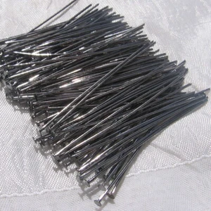 SET 120 NAGELSTANGEN FLACHKOPF 50mm x 0,7mm GUNMETAL schwarz-grau nickelfrei *U30 - Bild 1 von 3