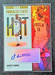 2019-20 Panini NBA Hoops Hot Signatures James Ennis Autograph 76ers Mint