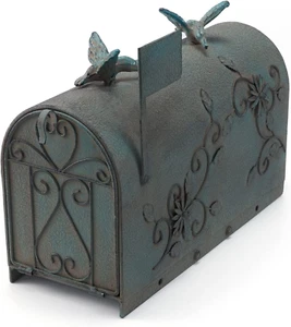Heavy Duty Galvanized Steel Mailbox Post, Rural Mail Box Postal Storage Box with - Picture 1 of 8