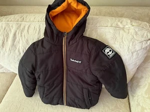 Grade A TIMBERLAND 4T Black INSULATED Puffer HOODED Winter JACKET Kids Boys - Picture 1 of 8