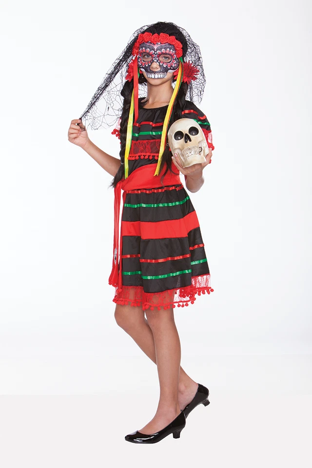 Halloween Wholesalers ® Grave Cutie Scary Kids Costume. Large 10-12. Red and Gre - Image 1 of 1