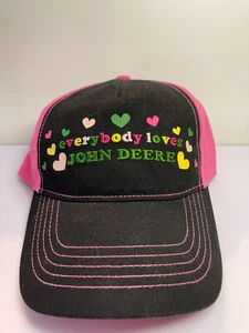 Cappello donna John Deere con snapback vintage - nero e rosa con cuori (NoS) - Foto 1 di 6