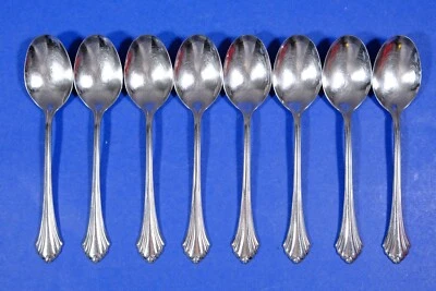 8 x Oneida Bancroft Stainless Oval Soup Spoon 6 7/8”  - Image 1 of 2