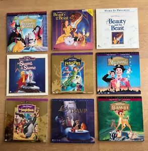 9 Walt Disney's Masterpiece CAV Laser Disc Classics Marry Poppin Bambi Peter Pan - Picture 1 of 11