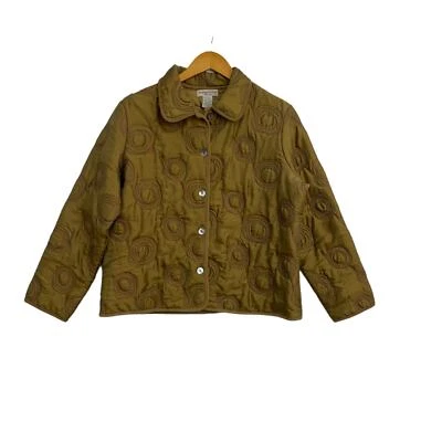 Notations Petite Jacket Women's Size PXL Brown Long Sleeve Button Up Collar - Image 1 of 4