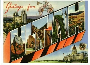 *Utah-..."Greetings From Utah"  (Postcard)  {*TW-3} - Picture 1 of 2
