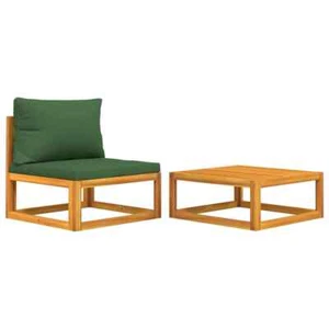2-Piece Solid Wood Outdoor Lounge Set Garden Patio Balcony Sofa Chairs Table - Picture 1 of 11