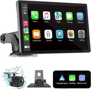 Wireless Carplay Screen 7" HD Portable Car Stereo Touchscreen for All Vehicles - Picture 1 of 12