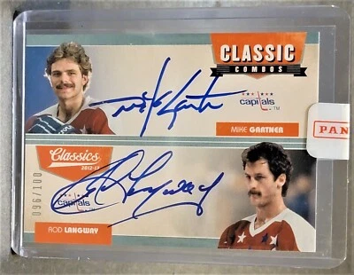 2012-13 Classics Signatures Combos Dual Autographs Gartner Langway 96/100 - Image 1 of 3