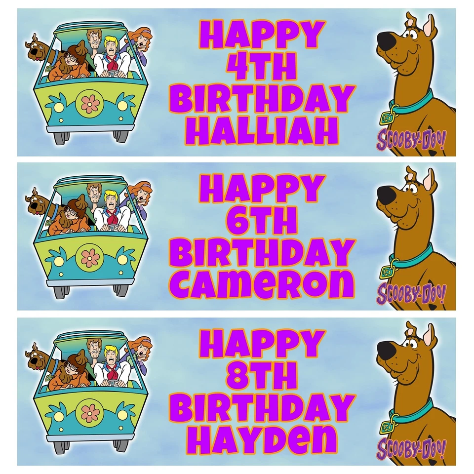 Banners de cumpleaños personalizados Scooby Doo - Banners de cumpleaños Scooby Doo Foto 1 de 1